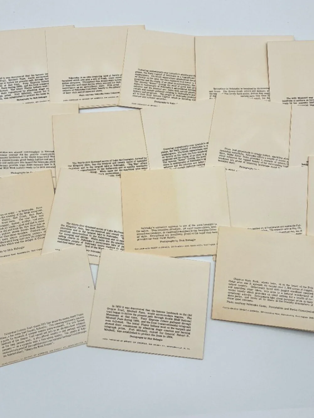 Vtg Nebraska Photo Note Cards Lot of 18 Landmarks Scenes Bright of America Blank